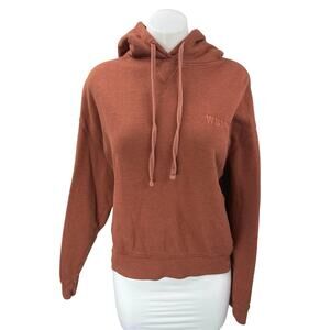 WSLY Women's Brown Long Sleeve Fleece Hoodie Hooded Cozy Sweatshirt Top Size S